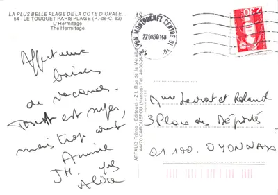 Le Touquet-Paris-Plage — Hotel The Hermitage — editor ARTAUD Frères — Verso