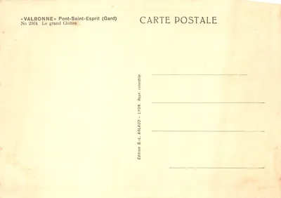 Valbonne — Le grand Cloître — Édition G.-L. Arlaud, Lyon — Verso