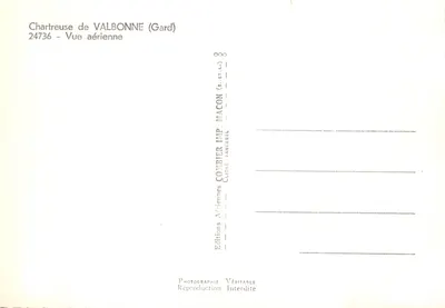 Chartreuse de Valbonne — widok z lotu — Wydawnictwo Combier Druk Rancurel — Rewers