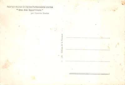 Święta Bernadetta — Objawienie w Lourdes — Wydanie Parafii — Rewers