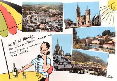 Mende (Lozère) — Vista geral, Catedral, Ponte Notre-Dame sobre o Lot, Mont Mimat — Editor CIMBIEUR