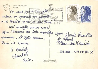 Madame Levcat — scène met pétanque — Éditions LYNNAIS — Achterkant