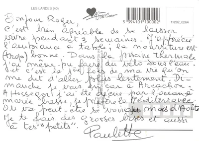Les Landes — Carte postale touristique avec carte et photos de lieux — Éditeur ARNOUD Érèzes — Verso