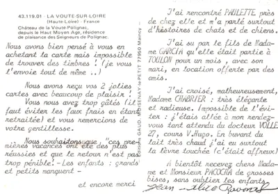 Château de la Voute-sur-Loire — résidence des Seigneurs de Polignac — Éditions GAUD. MOISENAY - le PETIT 77950 Maincy — Verso