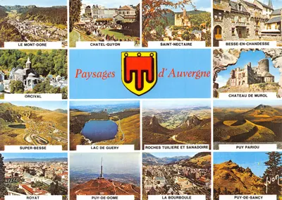 Paysages d'Auvergne — Collection de 10 lieux (Le Mont-Dore, Châtel-Guyon, Saint-Nectaire, etc.) — Éditeur : Éditions d'Art Perceval