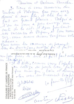 Paysages d'Auvergne — Collection de 10 lieux (Le Mont-Dore, Châtel-Guyon, Saint-Nectaire, etc.) — Éditeur : Éditions d'Art Perceval — Verso