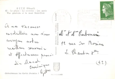 Sete — Farol, Corniche, Píeres e Mont Saint-Clair — Edições Modernas « Théojoie » — Verso