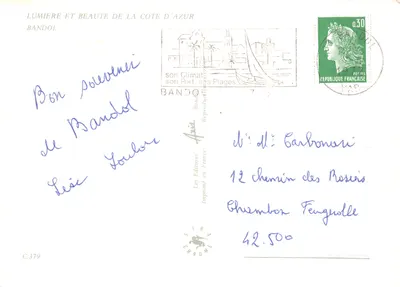 Porto de Bandol — vista do porto e dos barcos — Les Editions Sira Chrome, n° C.379 — Verso
