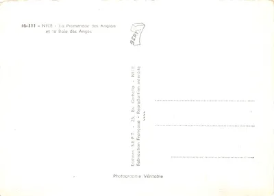 Nice — Promenade des Anglais i Baie des Anges — Wydawnictwo S.E.P.T. - 16-111 — Rewers