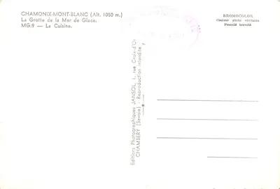 Chamonix-Mont-Blanc — De Grot van de Zee van Ijs, De Keuken — Jansol, MG.9 — Achterkant