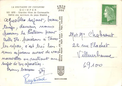 Desfile dos tocadores do país Glazick — Quimper, Cornouaille — Éditions d'Art JOS — Verso
