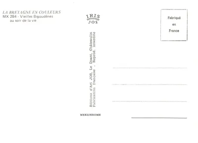 Duas velhas Bigoudènes — tecendo — editor IRIS JOS, n° MX 284 — Verso