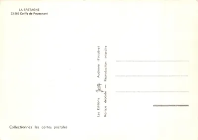 Mulher com coifa de Fouesnant — Bretanha — Éditions Audierne — Verso