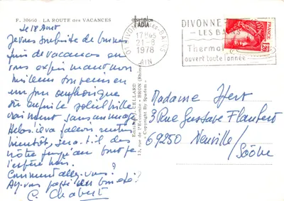 Trasa wakacyjna — Divonne-les-Bains — Wydawnictwo J. Cellard — Rewers
