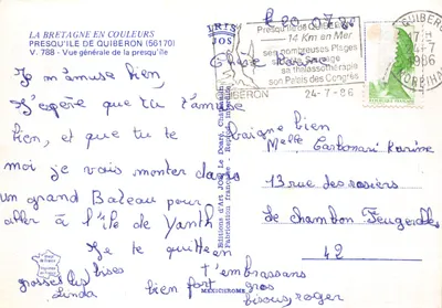 Presqu'île de Quiberon — ogólny widok z lotu — Wydawnictwo Art Jos, V. 788 — Rewers