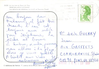 Balaruc-les-Bains — Vue aérienne des résidences et du lac — éditions de france — Verso