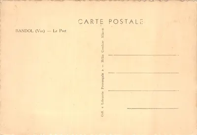 Bandol (Var) — O Porto — editor Hélios Combier — Verso