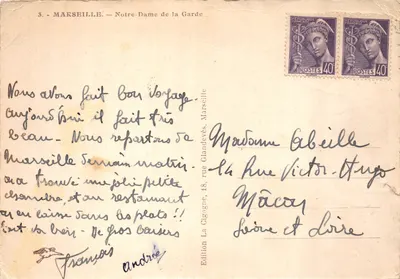Marseille — Notre-Dame de la Garde — Édition La Glandevès, Marseille — Achterkant