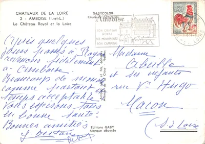 Królewski Zamek w Amboise — widok na Loarę i jej zabytki — wydawca Gaby — Rewers