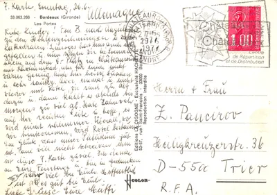 As Portas de Bordeaux — vista composta de portas históricas — Éditions LA CIGOGNE — Verso