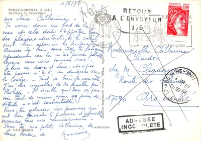 Paray-le-Monial — Basilique du Sacré-Cœur — Imprimé par Combier — Verso