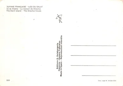 Ile du Diable — Ruines de la maison Dreyfus — Éditions G. Delabergerie — Verso