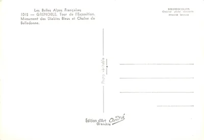 Grenoble — Wieża Wydarzeń i łańcuch Belledonne — Wydawnictwo Art André — Rewers