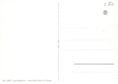 Isola Bella vue de Stresa — Lago Maggiore — Édition Stöhl — पीछे
