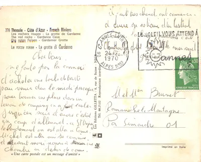 Czerwone skały — jaskinia w Gardanne — wydawnictwo GILLETТА, nr 376 — Rewers