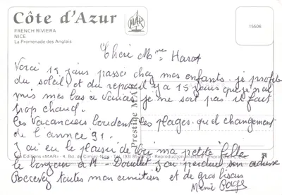 La Côte d'Azur — Nice — wydawca MAR, nr 15506 — Rewers
