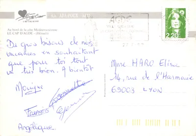 Cap d'Agde — vista aérea del puerto y edificios — editor S.A. APA-POUX - ALBI — Reverso
