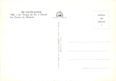 Les Cornes du Chamois — Cirque du Fer à Cheval — Éditions JANSOL — Verso