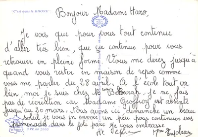 C'est dans le RHÔNE... que fut inventé le SAUCISSON ! — humouristique avec illustrations de lieux (Villefranche, Beaujeu, Givors, Saint-Martin, Lyon) et texte imprimé en rouge et jaune, éditeur LAURIER D'OR QUALITÉ CRÉATION — Verso