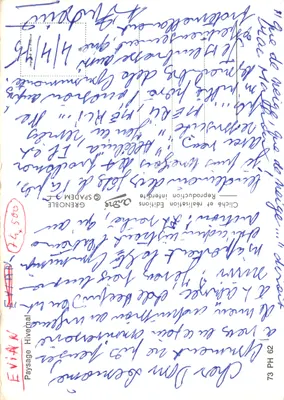 Évian — zimowy krajobraz z zasnieżoną kaplicą — Wydawnictwo Grenoble — Rewers