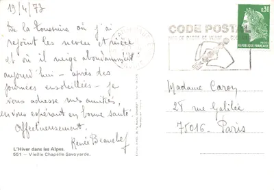 Vieille Chapelle Savoyarde — éditeur JANSOL, n° 551 — Verso