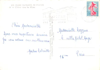 Zamknięta świątynia — widok zimowy w Alpach — Jansol, wydawca — Rewers