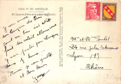 Most Iéna i pałac Chaillot — wydawca André Leconte, nr 811 — Rewers