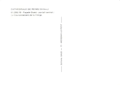 Katedra w Reims — Królowanie Najświętszej Panny Maryi — Éditions Gaud — Rewers