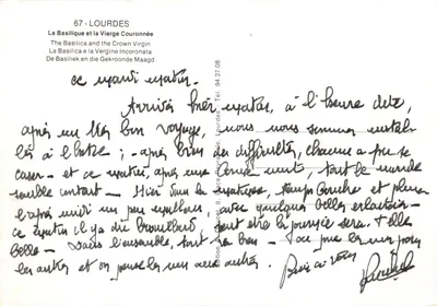 Lourdes — Basilique et statue de la Vierge couronnée — Éditeur Edlyx — पीछे