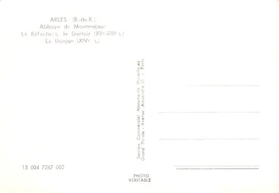 Arles (B.-du-R.) — Abpia Montmajour, refektarz i wieża (XII–XIII w.) — Usługa Komercyjna Zabytków, Wielki Pałac, Aleja Alexandre III, Paryż — Rewers