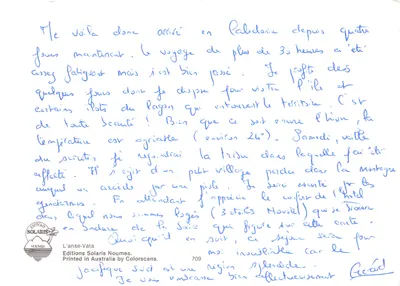 Anse-Vata — vue panoramique de la plage et de la baie — Éditions Solaris Nouméa, n°709 — Verso