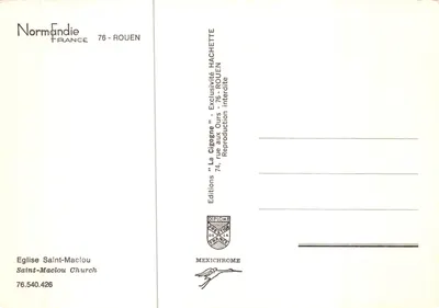 Kościół św. Maclou — Rouen — Wydawnictwo Normandie — Rewers