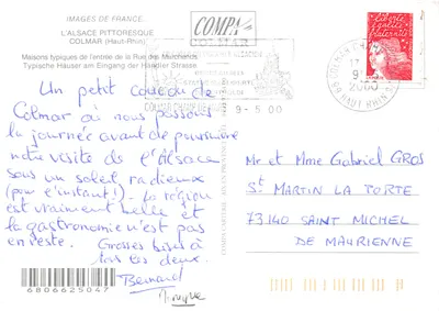 Colmar — domy z krokwią w ulicy Marchandów — wydawca COMPA — Rewers