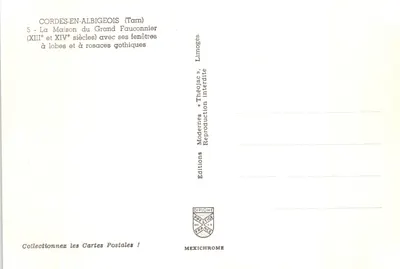 Cordes-en-Albigeois — Maison du Grand Fauconnier — Éditeur IRIS — Verso