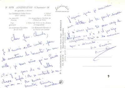 Angoulême — vue panoramique et monuments — Éditeur Élécécoler — Verso