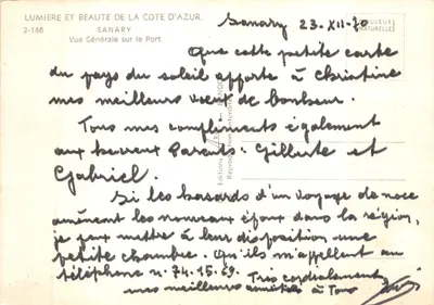 Sanary-sur-Mer — Vue Générale sur le Port — Éditions Bandond — Verso