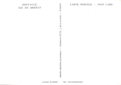 Ile de Bréhat — paysage côtier rocheux — Éditions Jean Brau, Paris — Verso