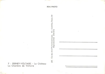 Ferney-Voltaire — Pokój Voltaire’a — Cie des Arts Photomécaniques, 44, r. Letellier, Paryż-15e — Rewers