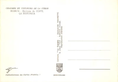 La Restonica — Vallée encaissée avec ruisseau et montagnes enneigées — éditeur IRIS — Verso