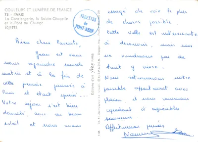 Paris — La Conciergerie, la Sainte-Chapelle et le Pont-Neuf — Éditions d'art Yvon — Verso